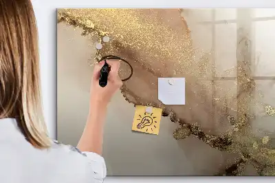 Quadro magnético para desenhar estampa de mármore dourado