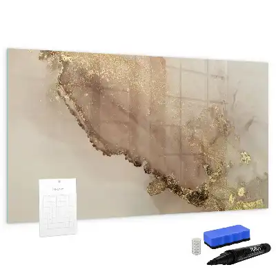 Quadro magnético para desenhar estampa de mármore dourado