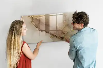 Quadro magnético para desenhar estampa de mármore dourado