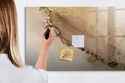 Quadro magnético para desenhar estampa de mármore dourado