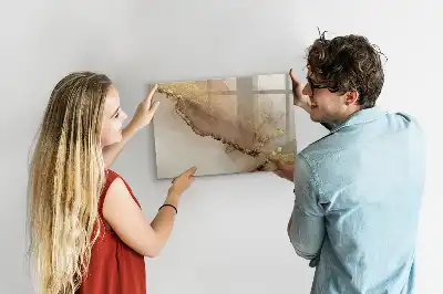 Quadro magnético para desenhar estampa de mármore dourado