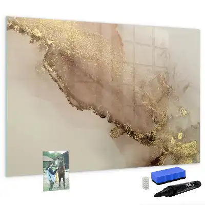 Quadro magnético para desenhar estampa de mármore dourado