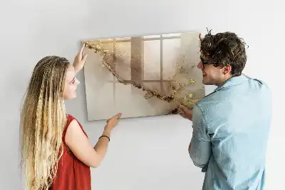 Quadro magnético para desenhar estampa de mármore dourado