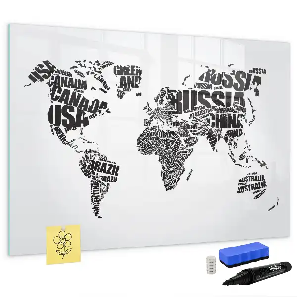 Quadro magnético para desenhar mapa-múndi