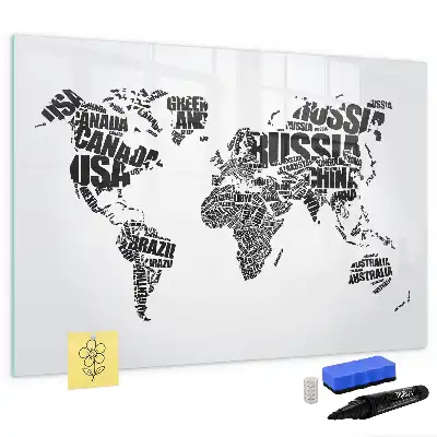 Quadro magnético para desenhar mapa-múndi