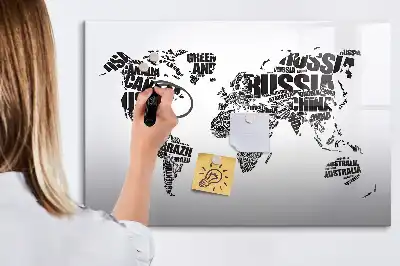Quadro magnético para desenhar mapa-múndi