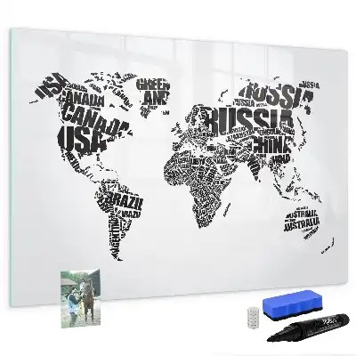 Quadro magnético para desenhar mapa-múndi