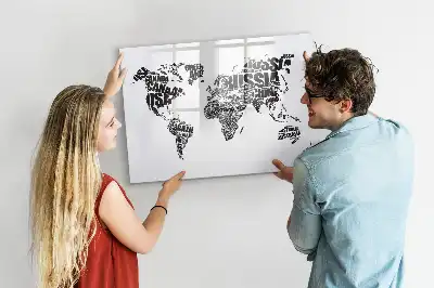 Quadro magnético para desenhar mapa-múndi
