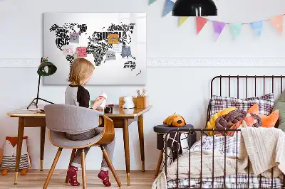 Quadro magnético para desenhar mapa-múndi