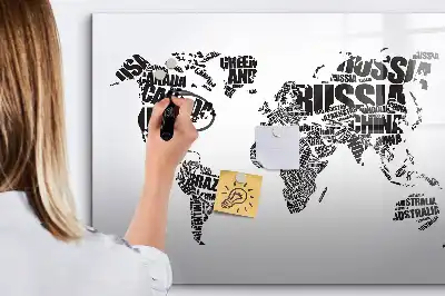 Quadro magnético para desenhar mapa-múndi