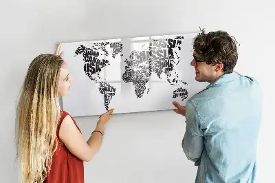 Quadro magnético para desenhar mapa-múndi