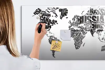 Quadro magnético para desenhar mapa-múndi