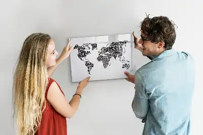 Quadro magnético para desenhar mapa-múndi