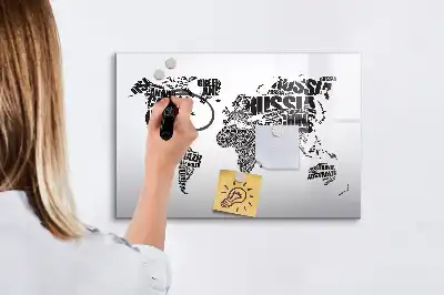 Quadro magnético para desenhar mapa-múndi