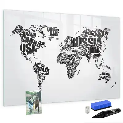 Quadro magnético para desenhar mapa-múndi