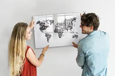 Quadro magnético para desenhar mapa-múndi