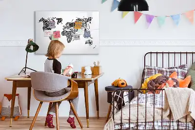 Quadro magnético para desenhar mapa-múndi