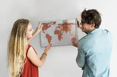 Mapa-múndi de montar em tijolos quadro magnético para escrita