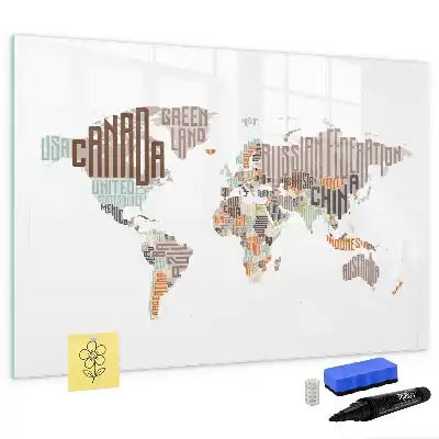 Quadro magnético para desenhar mapa de letras coloridas
