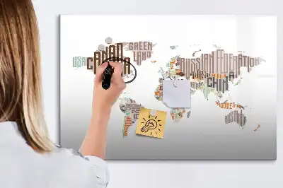 Quadro magnético para desenhar mapa de letras coloridas