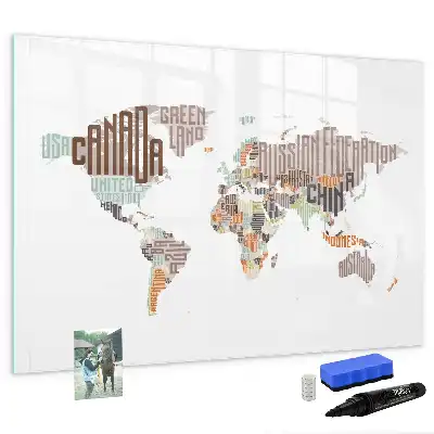 Quadro magnético para desenhar mapa de letras coloridas
