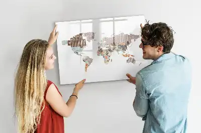 Quadro magnético para desenhar mapa de letras coloridas