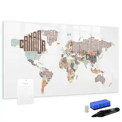 Quadro magnético para desenhar mapa de letras coloridas