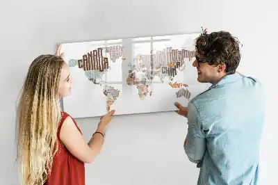 Quadro magnético para desenhar mapa de letras coloridas