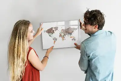 Quadro magnético para desenhar mapa de letras coloridas