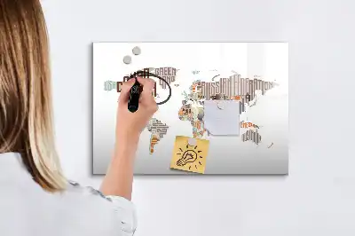 Quadro magnético para desenhar mapa de letras coloridas