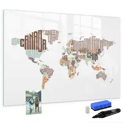 Quadro magnético para desenhar mapa de letras coloridas