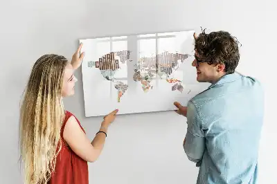 Quadro magnético para desenhar mapa de letras coloridas