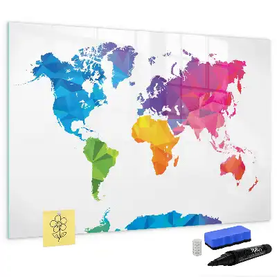 Quadro magnético para escrever mapa-múndi abstrato