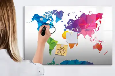 Quadro magnético para escrever mapa-múndi abstrato