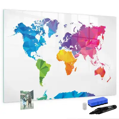 Quadro magnético para escrever mapa-múndi abstrato