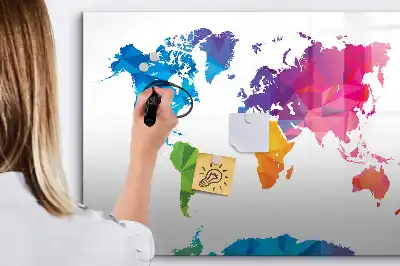 Quadro magnético para escrever mapa-múndi abstrato