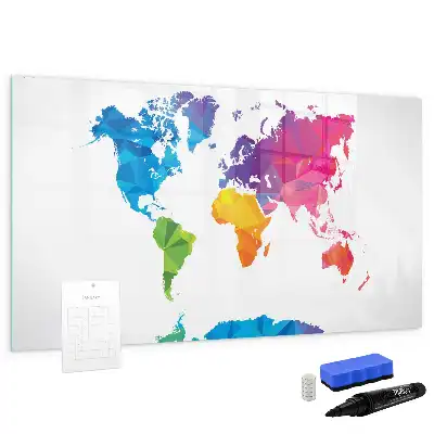 Quadro magnético para escrever mapa-múndi abstrato