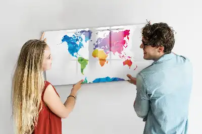 Quadro magnético para escrever mapa-múndi abstrato