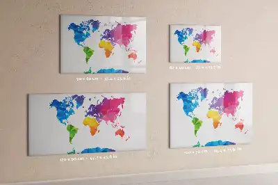 Quadro magnético para escrever mapa-múndi abstrato