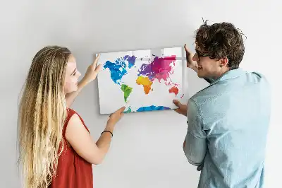 Quadro magnético para escrever mapa-múndi abstrato