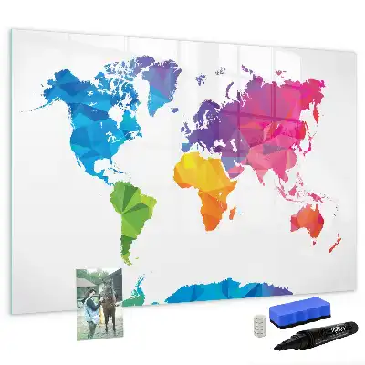 Quadro magnético para escrever mapa-múndi abstrato