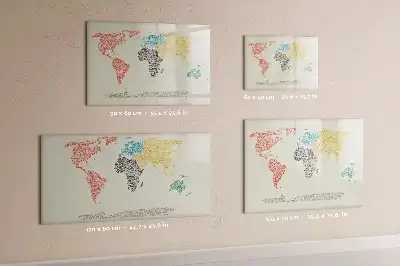 Mapa-múndi magnético para escrever quadro com letras