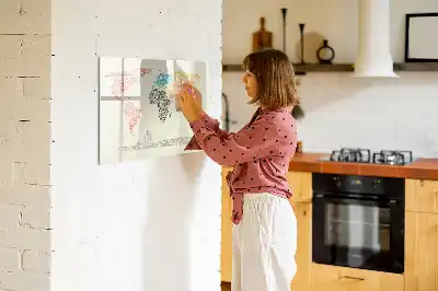Mapa-múndi magnético para escrever quadro com letras