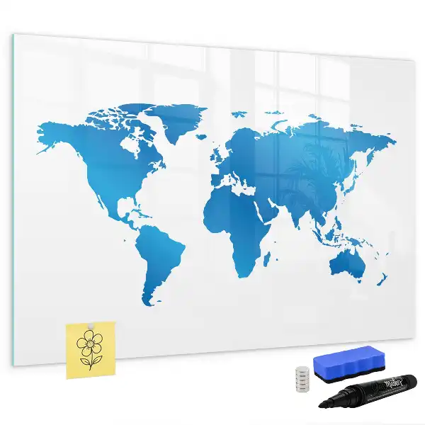 Mapa-múndi quadro magnético para escrever