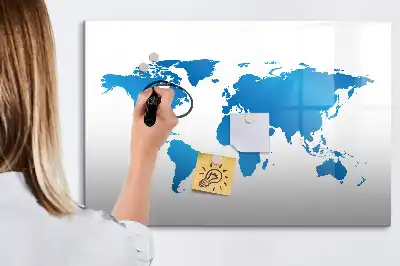 Mapa-múndi quadro magnético para escrever
