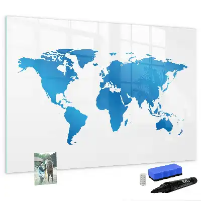 Mapa-múndi quadro magnético para escrever