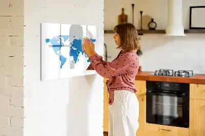 Mapa-múndi quadro magnético para escrever