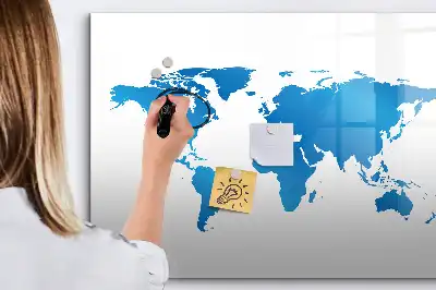 Mapa-múndi quadro magnético para escrever