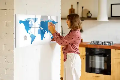 Mapa-múndi quadro magnético para escrever