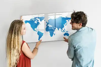 Mapa-múndi quadro magnético para escrever